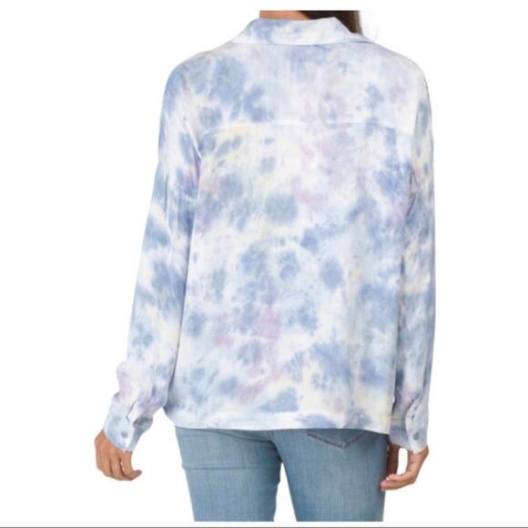 Young Fabulous & Broke Soho Tie Dye Surplice Top Blue Yellow Size Small NWT - Picture 4 of 8